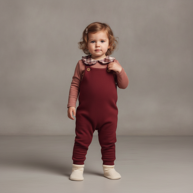 Girls Bodysuit & Overalls — French Terry Scottish Pink