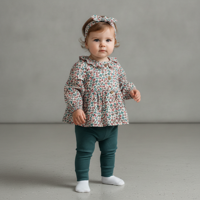 Baby Girl 3-Piece Floral Top & Pant Set