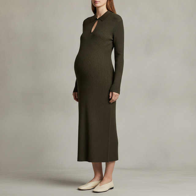 MAMA RIB-KNIT DRESS