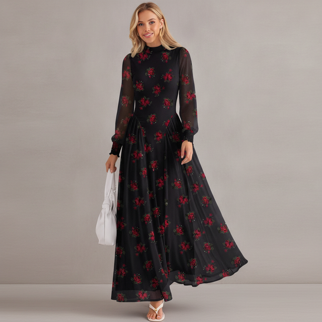 Anrabess Sleeve Long Maxi Dress