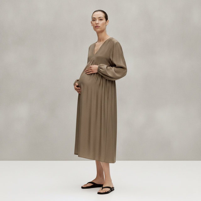 MAMA VISCOSE-BLEND NURSING DRESS
