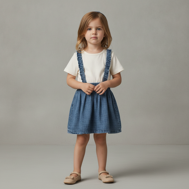 Toddler Girls' Denim Dress Set 2pc - Cat & Jack Blue 3T