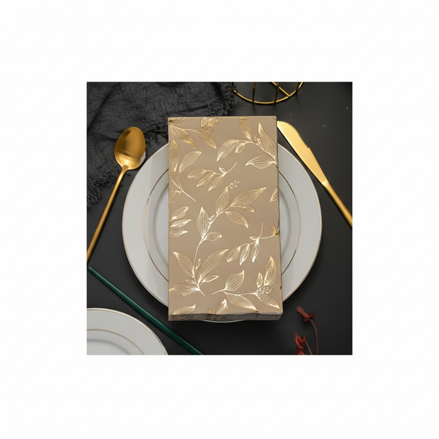 40 Natural Gold Foil Leaf Napkins
